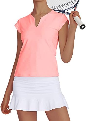 Meja ženska teniska majica kratki rukav, V izrez Golf majica Brzo suho trčanje Aktivno odjeće