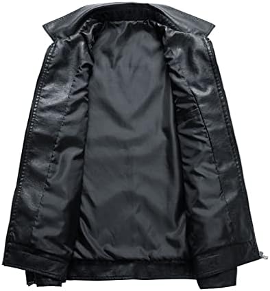 JEShifangjiusu Muška Umjetna kožna jakna vjetrootporna Slim Fit motociklistička bomber jakna zimski Vintage