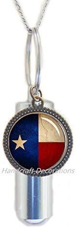 Texas Objave zastava zastava Urn, zastava Texas, peralizirana kremacija urna ogrlica, kremiranje