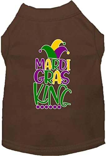 Mardi Gras King etiton Print Mardi Gras Dog Majica Bijeli XL
