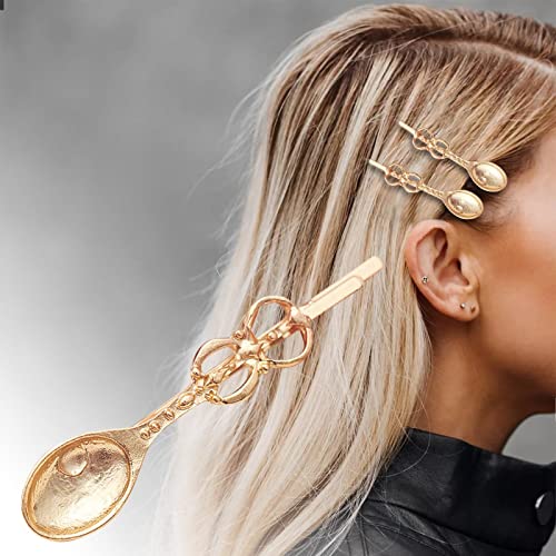 Minimalistička zlatna kosa modna kopča za kosu, personalizirani škare Oblik kose Pribor za kosu za žene i