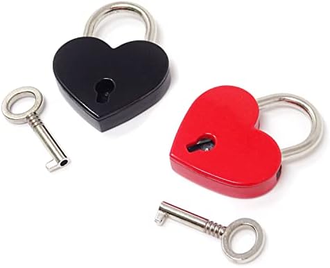 Honbay 2pcs Mini Love Love Lock Lock Block sa ključem za nakit, torbicu, torbu, ruksake, ormar, škrinje