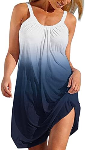 Modna haljina za sunčanje Žene Ljeto plaža Proljetna kravata Dye Ispis Slatka haljina Swing Cover
