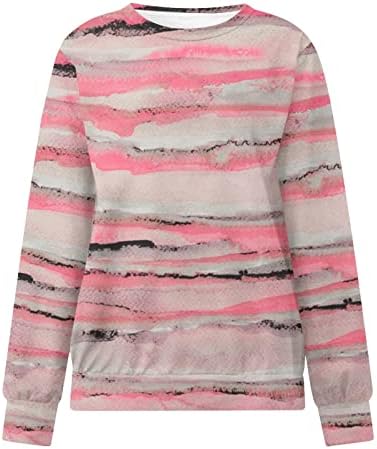 Ženski ispis preveliki dugih rukava okrugli vrat Ležerne košulje pulover Lagana 2023 tucinske majice