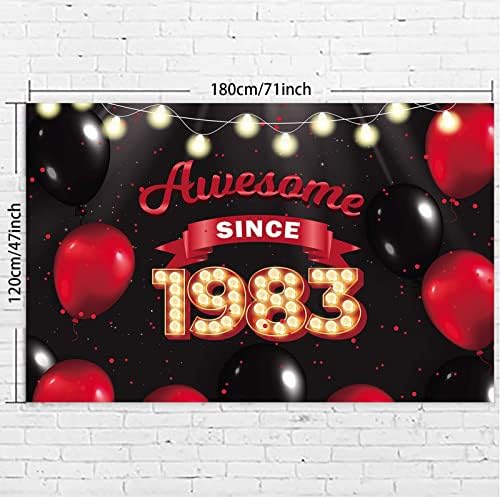 Awesome od 1983 Happy 39th Birthday Banner Backdrop crvena i Crna baloni Cheers to 39 godina