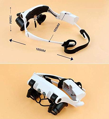 Lupa 4 sočiva 10X 15x 20X 25x nosač traka za glavu lupa naočare sa 2 LED svjetla naočare za uvećanje