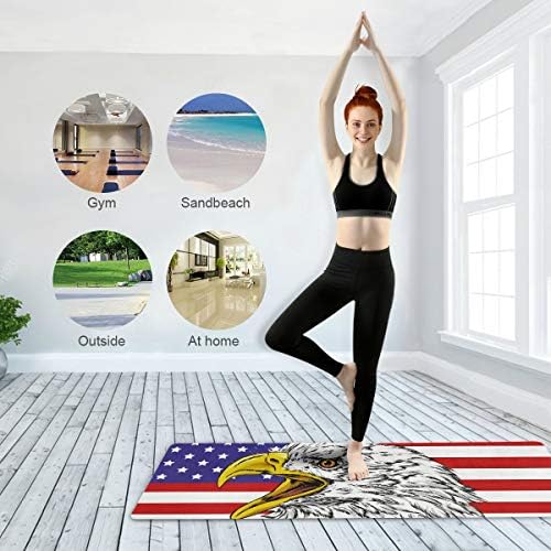 ALAZA Eagle USA američka zastava Neklizajući peškir za jogu sa tačkama za žene i muškarce