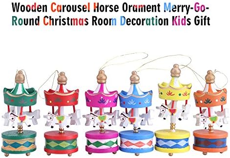 Ovast drvena vrtilja, konj naramentu Merry-Go-Okrugla Božićna dekoracija soba Dječji poklon ukrasi