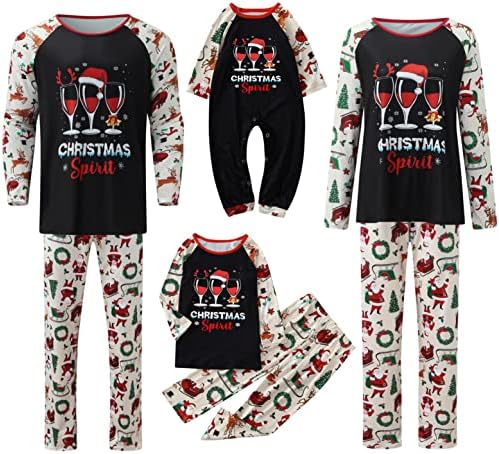 Božićni pidžami Seto vrat PJS set Pantshome ChristenFamily Family Pijamas setovi Božić