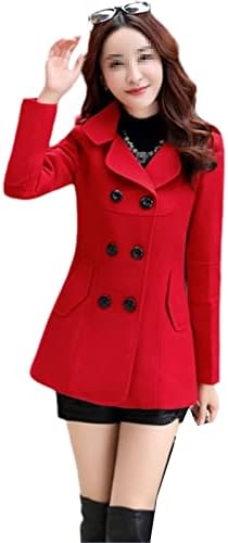 Modna zimska jakna Ženska dvostruko prskanje kratke vunene kaput od pune boje tanka vunena jakna plus veličina