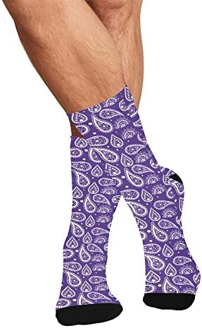 Ženske i muške čarape s ljubičastim Bandana Paisley uzorak na njima Cool Novost dizajn za rad, teretanu,