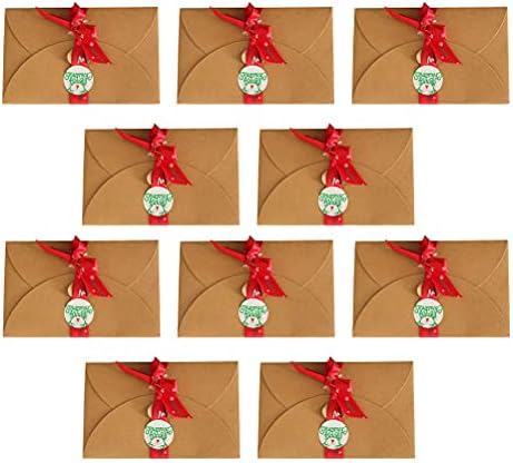 Doitool 10kom Božić Pozdrav DIY poklon Kraft papir blagoslov zabava uslugu sa crvenim vrpcama i