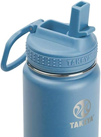 Takeya aktivira izolirana boca vode od nehrđajućeg čelika sa slamnim poklopcem, 64 unca, bluestone