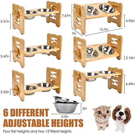 ODRIEW uzdignute zdjele za mačke-posude za pse srednje veličine, 6 podesivih visina podignuta Zdjela za