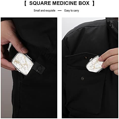 Kutija za pilule od Mramornog kamena tekstura kvadratnog oblika futrola za tablete za lijekove Prijenosna