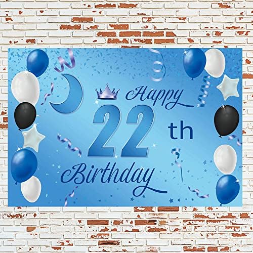 Sweet Happy 22th Birthday Backdrop Banner Poster 22 Birthday Party Decorations 22th Birthday Party Supplies