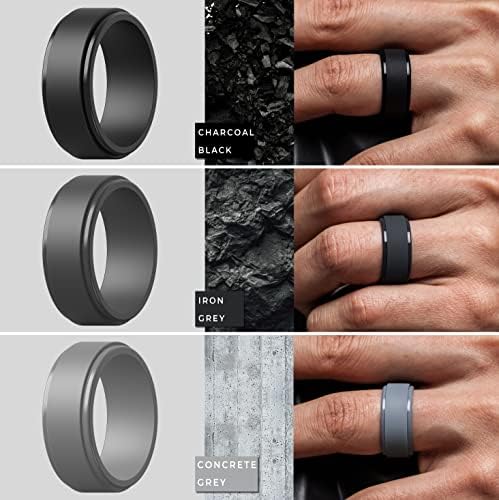 ThunderFit Silikonski prstenovi za muškarce-Airgrooves Step Edge širine 10 mm-debljine 2,5 mm