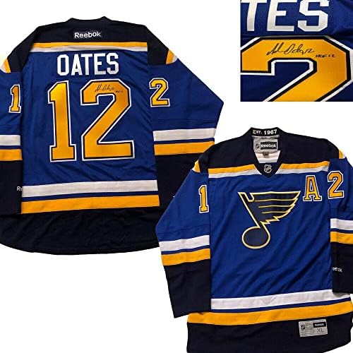 Adam Oates potpisan St Louis Blues Blue Reebok Jersey - HOF12 - autogramirani NHL dresovi