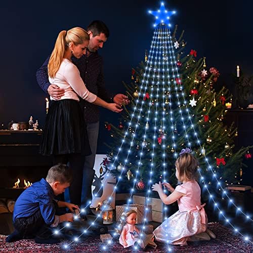 Ghope vanjski Božić dekoracije Star Lights 298 LED 11.5 ft božićno drvo svjetla 8 režimi rasvjeta žičana