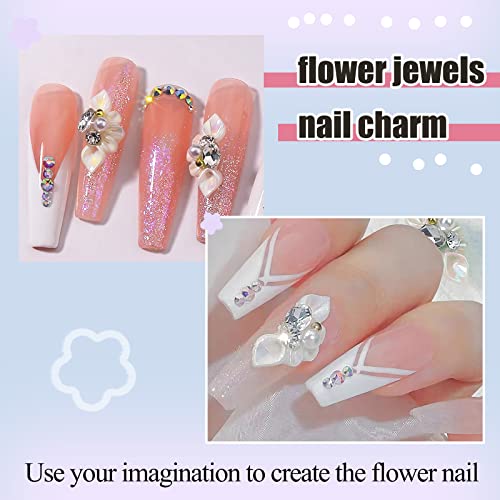 20kom bijeli cvijet čari za nokte 3D cvijet čari za nokte za akrilne nokte smola Nail Art