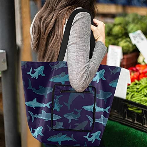 Shark Whale sklopiva torba za rame za višekratnu upotrebu torba za namirnice Heavy Duty School tote torba