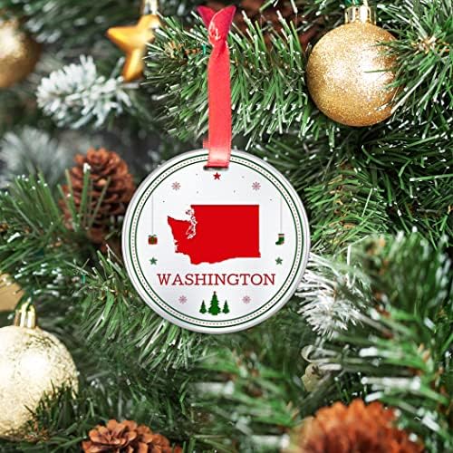 Elegantan Chef Washington State Božić Ornament-Drvo Hanging WA Lover Božić dekoracije