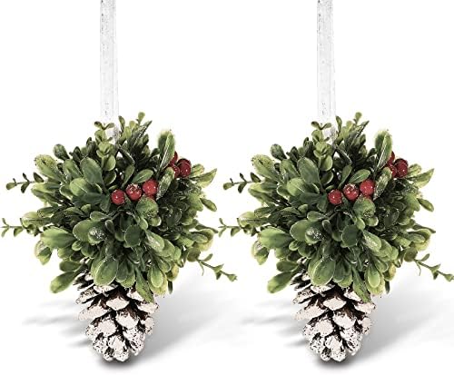 2 komada Božić imela Kissing Ball Ornament 5.1 inčni imela Božić ukras imela Balls dekoriše za kućne