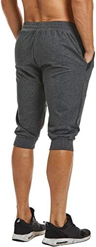 Ouber muške 3/4 Joggers hlače Slim Fit trening hlače za teretanu s džepom sa patentnim zatvaračem