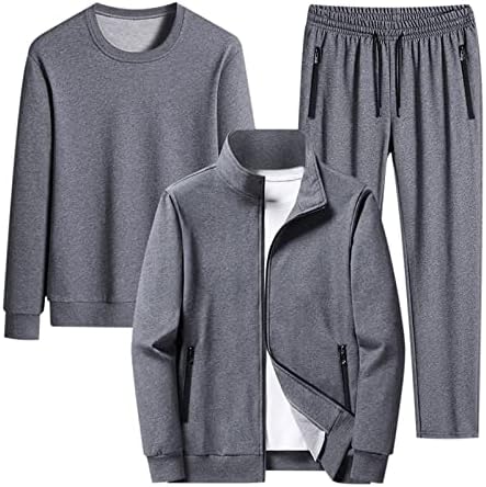 Muške trakserije 3 komada Aktivni odjeća Potpuno zip casual jakne + top + duge hlače Jogging Gym Atletic Sweatsuits