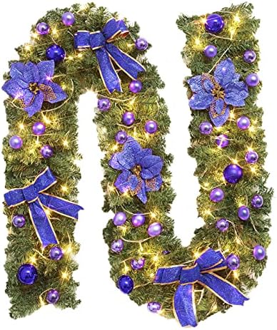 Xios 2022 Božićni vijenac božićni rattan umjetni cvijet rattanski biljke unutarnjeg vrtnog visećeg drveća LED barana od ratana ukrasna zabava u boji za božićnu ukrasu