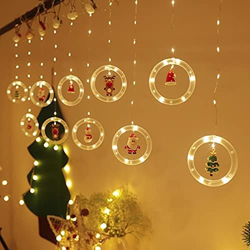 AOOF Nova Božićna LED lampa niz Santa Cartoon lampa za zavjese soba prozor dekoracija boja lampa