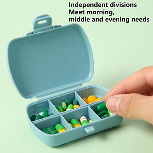 kiskick Pill Case Grid dizajn PP Materijal otporan na vlagu 6 mreža kutija za pilule za svakodnevnu upotrebu