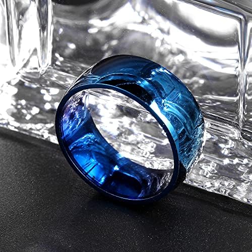 Koleso 8mm plavi prstenovi za muškarce i žene personalizirani prsten prilagodite prsten ugravirani prsten-37583