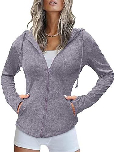 Coorun ženska jakna za vježbanje Slim Fit Atletic Sportska jakna puna zip jakna s kapuljačom džepna džepna