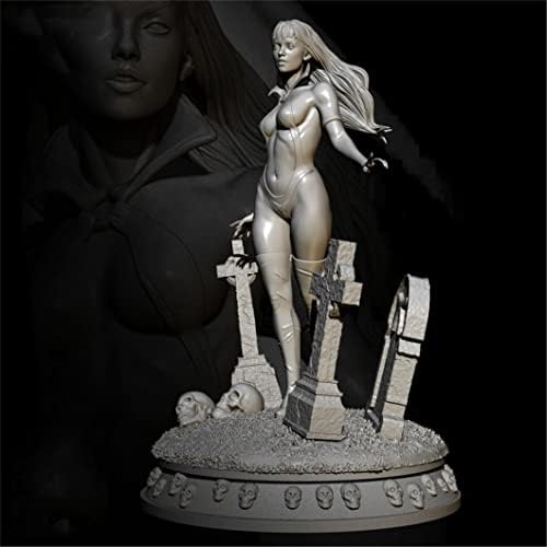 Goodmoel 75mm 1/24 Fantasy Graveyard ženski ratnik smola figura Kit Nesastavljene i neobojene minijature/Ti-4529