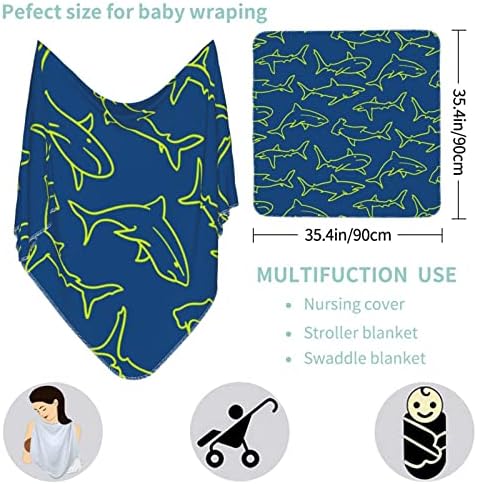 Waymay Plivanje morski pas za bebe pokrivač za prijemnu pokrivač za novorođenčad novorođenče