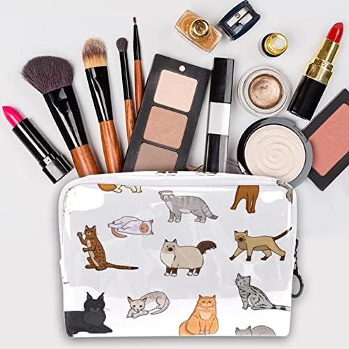 Travel Makeup Bag Vodootporna kozmetička torba torba za točku šminke za žene i djevojke, mačke crtani uzorci