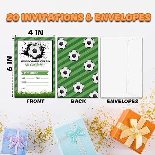 Oztemety Soccer Rođendan Poziv, pozivnice za rođendan za dječake, rođendanske stranke Pozivnice, party
