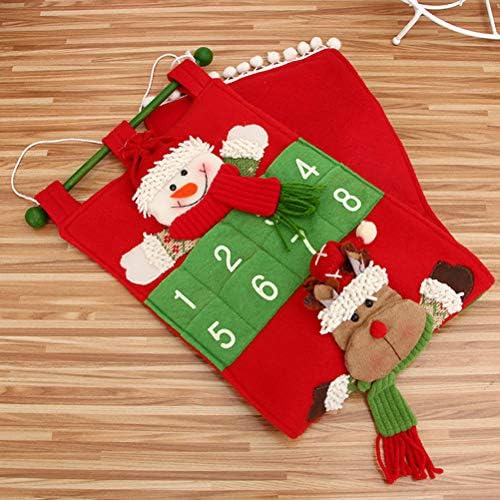 LUOEM Božić Advent Kalendar Hanging Santa Elk snjegović Božić odbrojavanje kalendar za Božić dekoracije