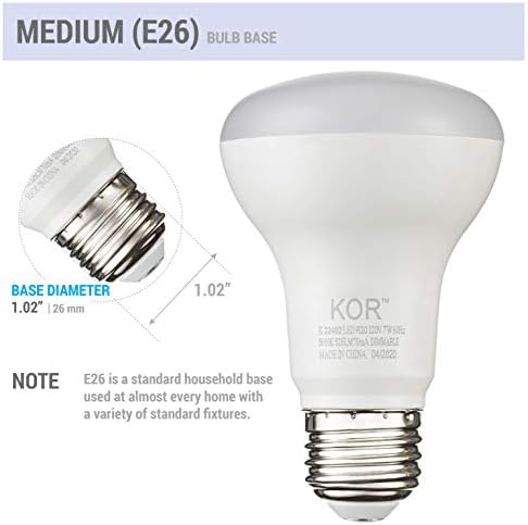 KOR 7W LED R20 reflektor 5000k svijetlo Bijela sijalica , zatamnjiva, 525 lumena, standardna baza E26, BR20 LED poplavne sijalice.