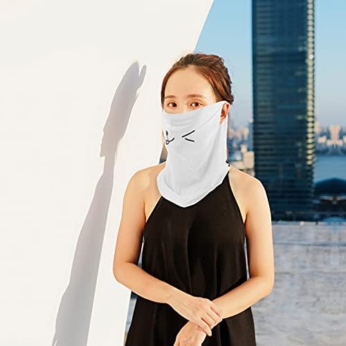 ABOOFAN vanjski gamaša za vrat Cartoon UV zaštita Vjetrootporne marame za lice šal cijev prozračna balaclavas pokrivala za glavu za žene biciklističko trčanje ribolov Bijela