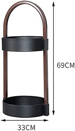 Omoons Kišobran, kišobran štand Kompaktni kat od kovanog željeza od kovanog željeza sa 4 kuke, stalak za skladištenje / crna bronza