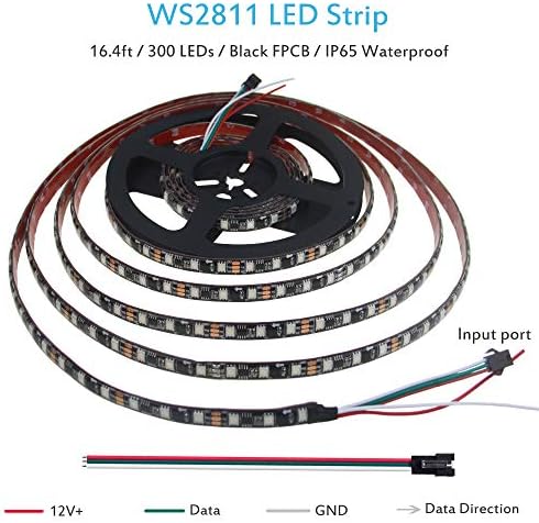 ALITOVE RGB Adresabilna LED traka WS2811 12v LED traka svjetla 16.4 ft 300 LED San programabilna boja digitalni