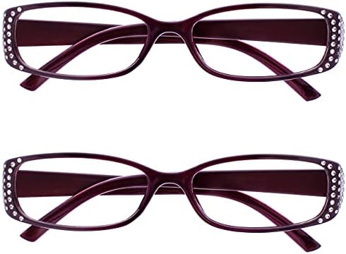 Naočare za čitanje kompanija Black & amp; Purple Diamonte style čitači vrijednost 2 paket dizajner Style Womens