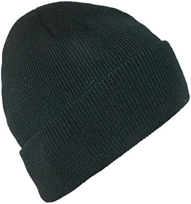 CTM® Muška zimska crna čarapa manžetna pletena kapa