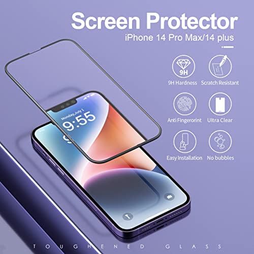 Izurtiz Zaštita ekrana iPhone 14 kaljeno staklo, [2 pakovanja] iPhone 14 staklo za zaštitu ekrana puna