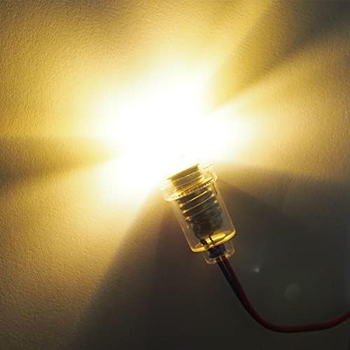 GutReise 10kom E10 vijčane poplavne LED lampe +10kom E10 baza, 3V topla bijela LED sijalica