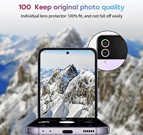 Jeluse [2x2 Pack] dizajniran za Samsung Galaxy Z Flip 4 zaštitnik sočiva kamere, 9h kaljeno staklo zaštitni