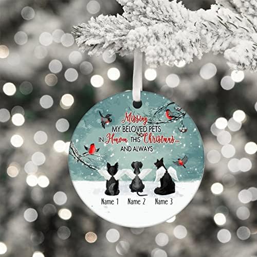 Zimski Božić tree Ornament, Miss moj voljeni ljubimac na nebu običaj ime psa keramički Ornament,