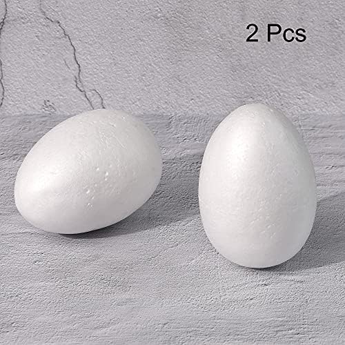 Uxcell 2pcs bijela jaja pjena lopta 4.1 x 5,9 polistirenske čvrste kuglice za jaja ukras, zanat i ručno rađen